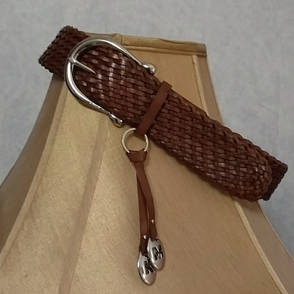 michael kors braided leather belt